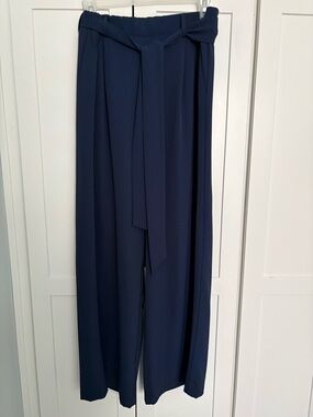 MELLODAY Navy Wide-Leg Tie-Waist Pants